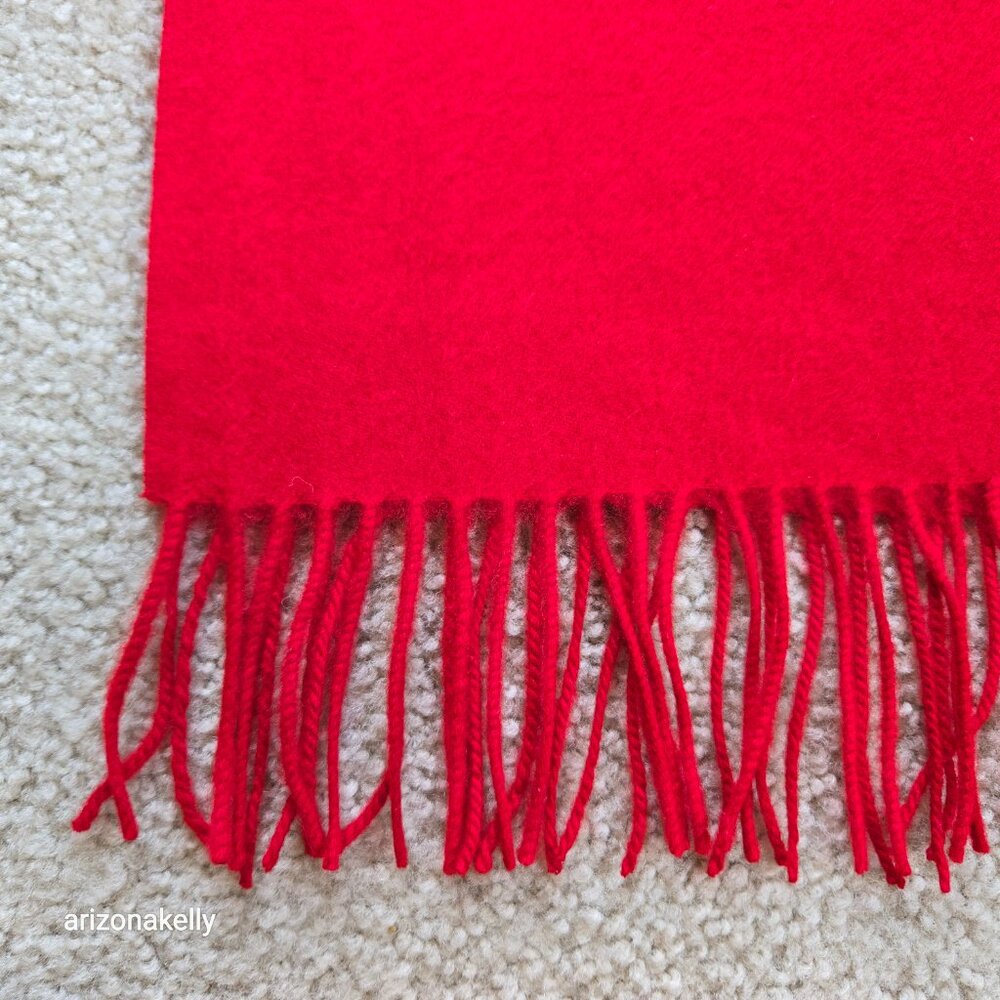 NWOT Cashmere Red Fringe Scarf Uniqlo - Picture 5 of 9